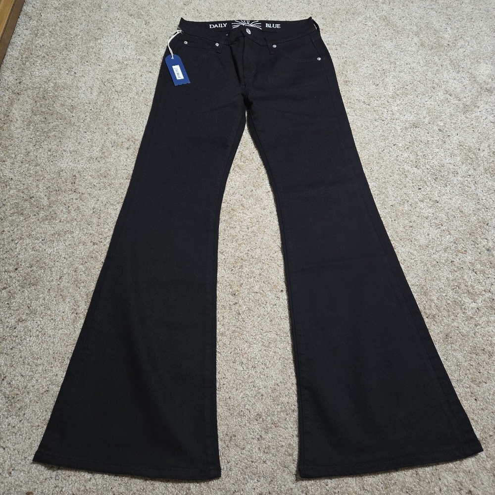 NWT Daily Blue Peace In Infinity Flare Pants